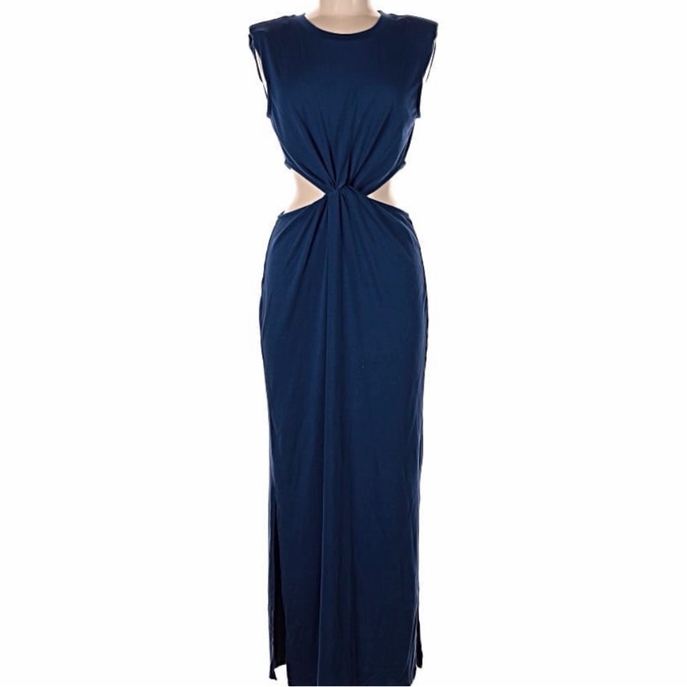 Amazon Navy Twist-Front Maxi Dress